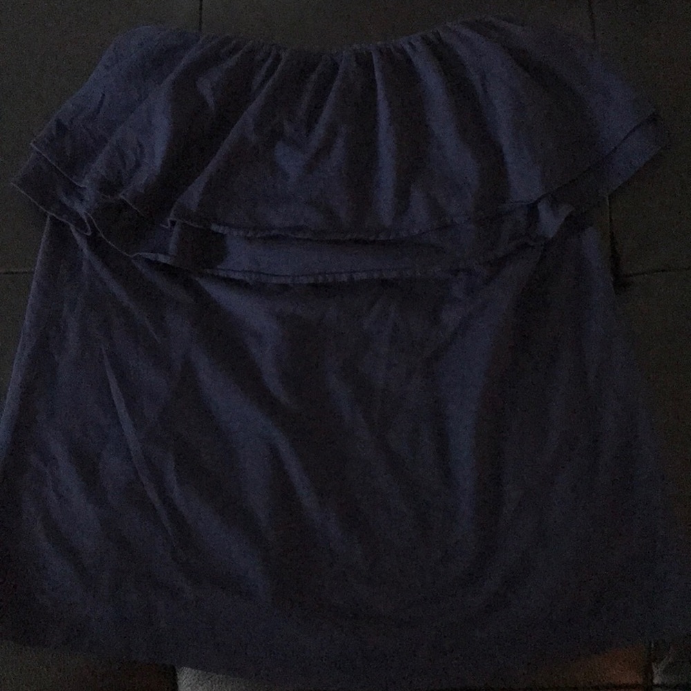 Lilly Pulitzer Rilo Navy Ruffle Tube top xs - Picture 3 of 5